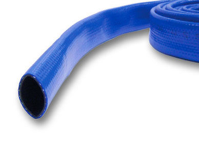 PVC-Flachschlauch, Flexibler Flachschlauch mit verrottungsfester Synthetikeinlage, abriebfest und witterungsbeständig.